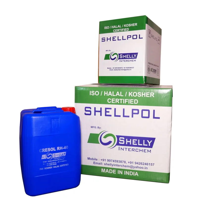 Cresol RH 40 drum with Shellpol carbomer boxes